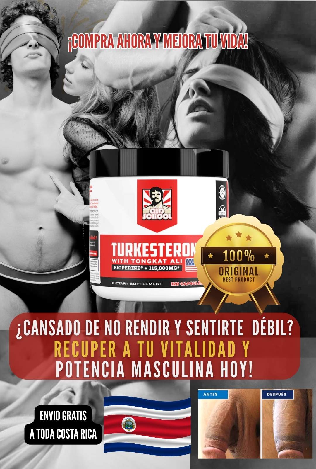 Turkesterone - Old School: Dobla la irrigación Sanguínea, Engrosa y Recupera tu potencia.